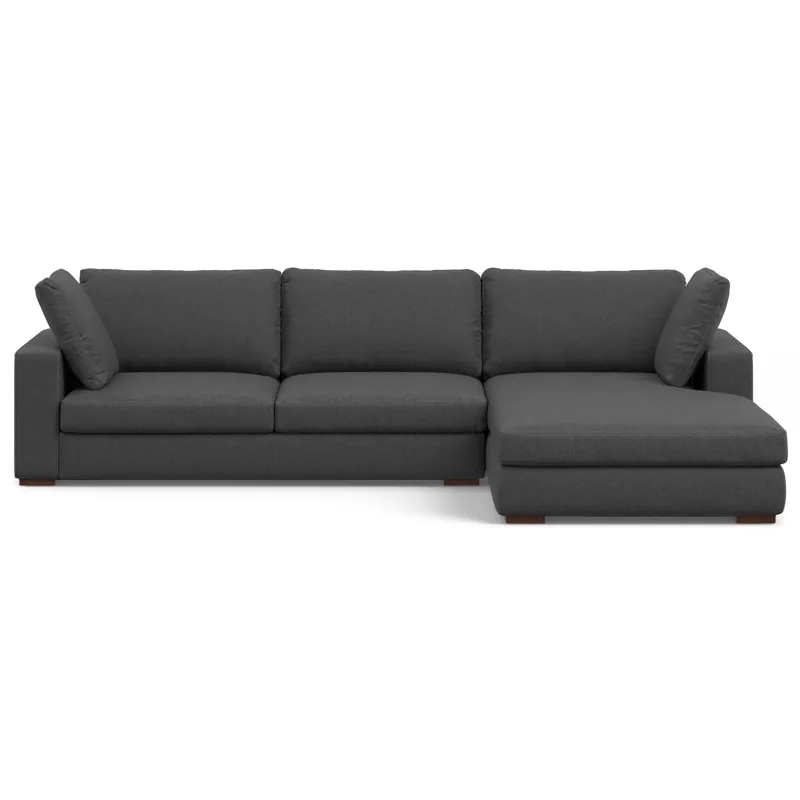 Charlie - Deep Seater Right Sectional Sofa - Pebble Gray