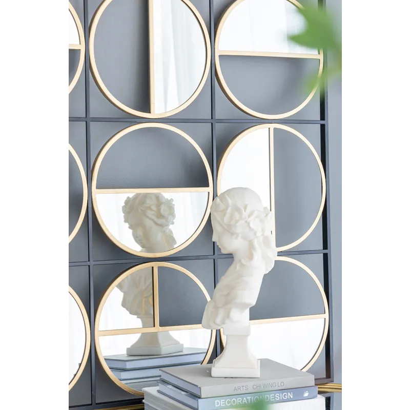 Eclectic Styling Metal Beaded Wall Mirror With Contemporary Design For Bedroom, Liveroom & Entryway 