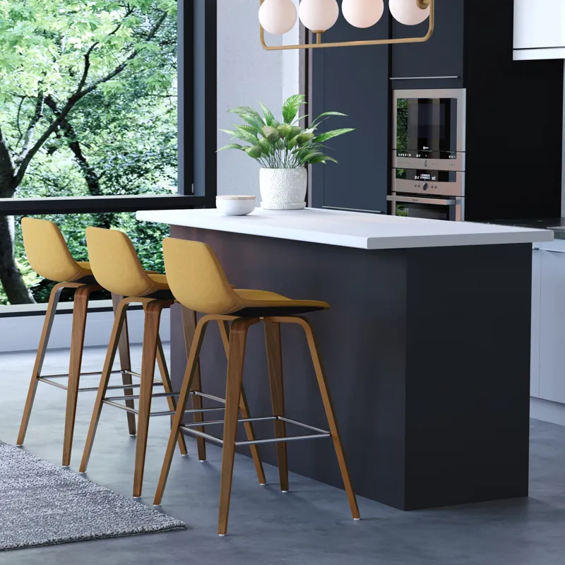 Randolph - Bentwood Counter Height Stool (Set of 2) - Dijon Yellow