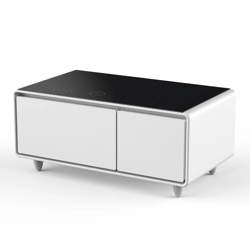 Modern Smart Coffee Table With Built-In Fridge, Bluetooth Speaker, Wireless Charging, Touch Control 