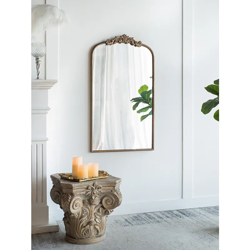 Arch Mirror, Baroque Inspired Wall Decor For Bathroom, Bedroom, Living Room - Gold
