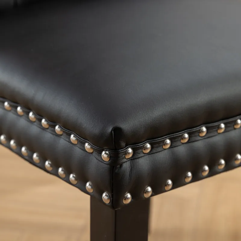 Nikki - Modern, High-End Tufted Solid Wood Contemporary PU And Velvet Upholstered Dining Chair With 