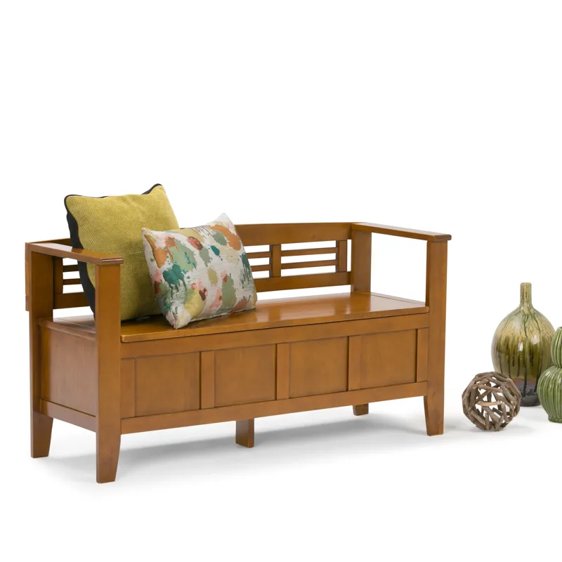 Adams - Entryway Storage Bench - Light Avalon Brown