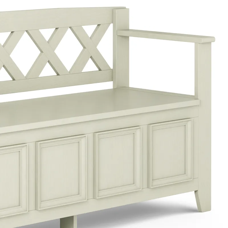 Amherst - Entryway Storage Bench - Antique White