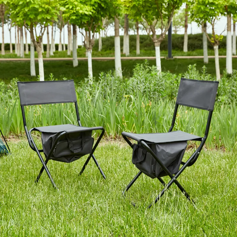 Folding Outdoor Chairs With Storage Bag, Portable Chair For Indoor, Outdoor Camping, Picnics And Fis