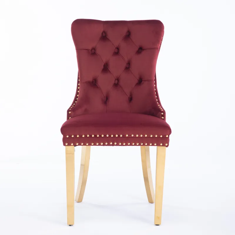 Nikki - Modern, High-End Tufted Solid Wood Contemporary Velvet Upholstered Dining Chair With Golden 