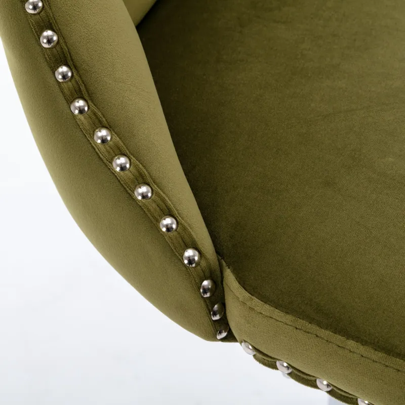 Swivel Velvet Barstools Adjusatble Seat Height From 25-33\", Modern Upholstered Chrome Base Bar Stoo