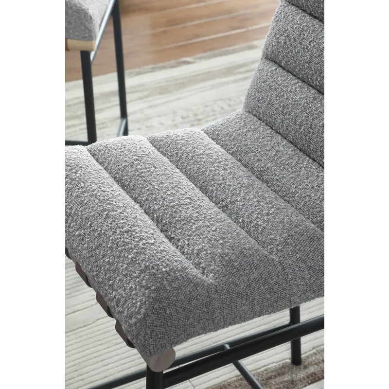 Lahni - 17.Boucle Fabric Counter Height Chair - Gray