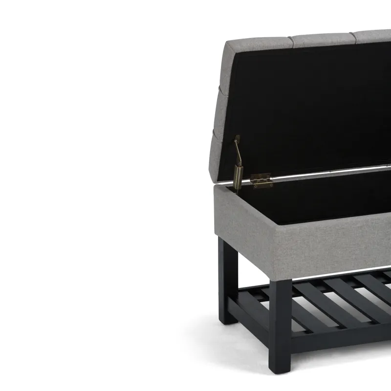 Saxon - Storage Ottoman Bench - Dove Grey