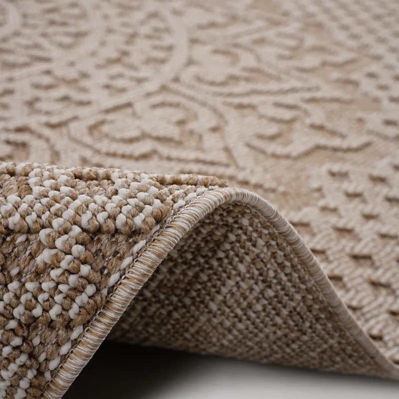 Guros - 6\' x 9\' Medallion Indoor / Outdoor Area Rug - Beige