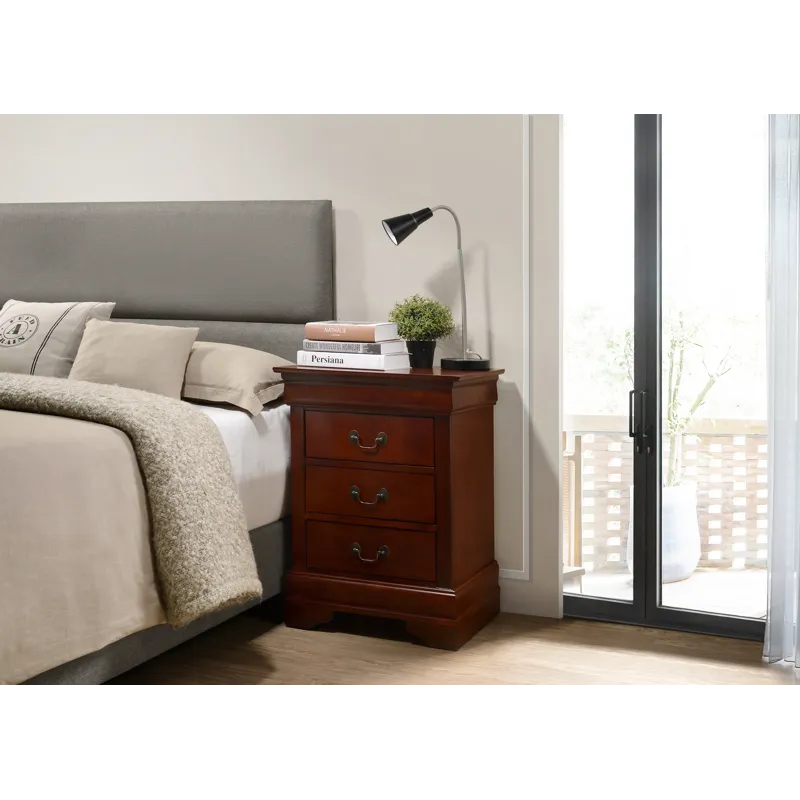Louis Phillipe - G3100-3N 3 Drawer Nightstand - Cherry