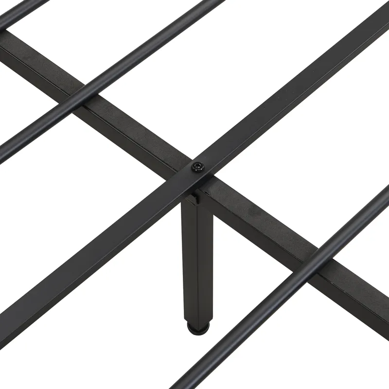 Queen Size Metal Platform Bed Frame With Upholsteryolstery Storage Function Headboard And USB Liner 