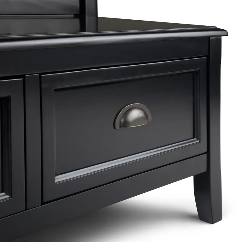 Burlington - Entryway Storage Bench with Drawers - Black