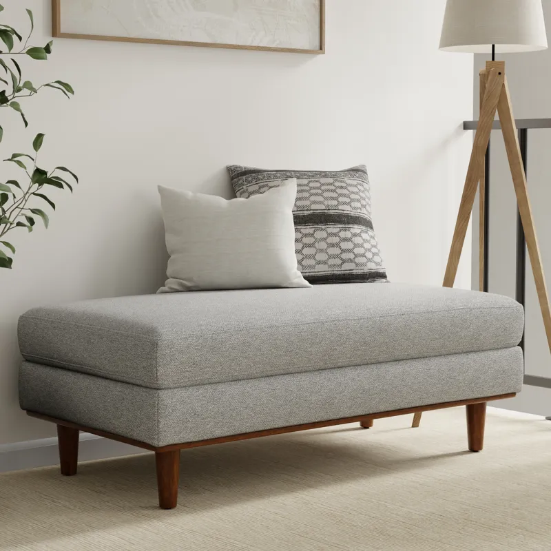 Morrison - Large Rectangular Ottoman - Mist Grey