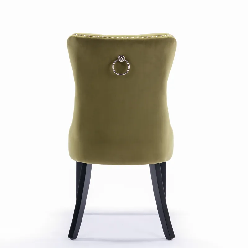 Nikki - Modern, High-End Tufted Solid Wood Contemporary Velvet Upholstered Dining Chair With Wood Le