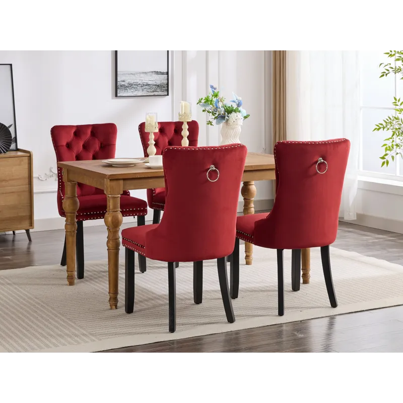 Classic Velvet Dining Chairs, High-End Tufted Solid Wood Contemporary Velvet Upholstered Dining Chai