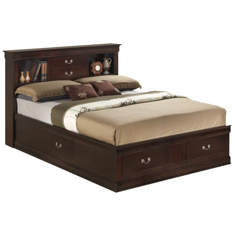 Louis Phillipe - G3125B-QSB Queen Storage Bed - Cappuccino