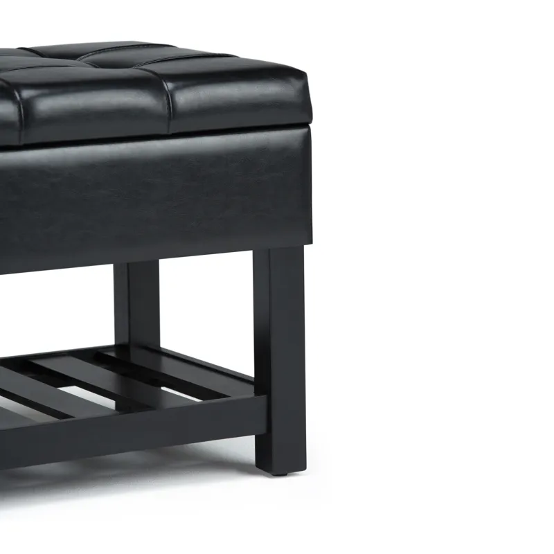 Saxon - Storage Ottoman Bench - Midnight Black