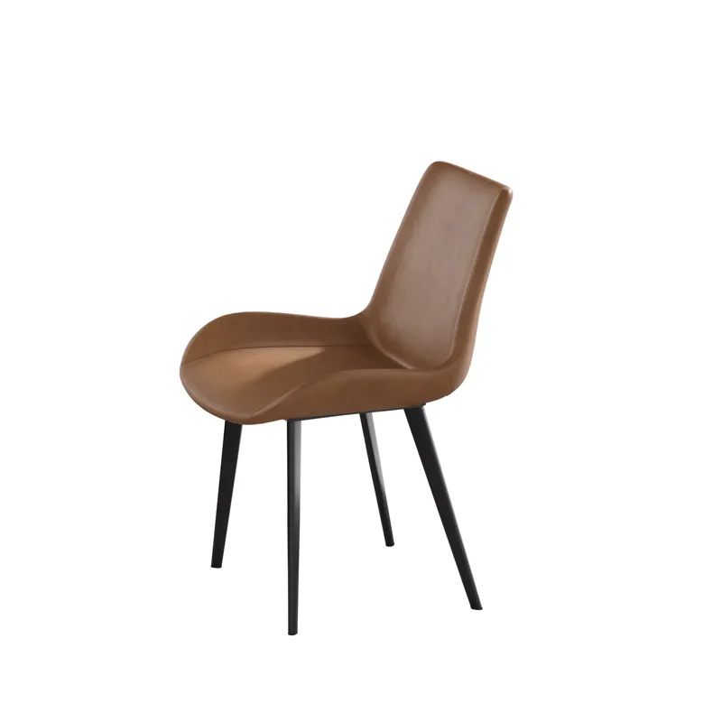 Modern Dining Chair Living Room Metal Leg Dining Chair (Set of 4) - Brown