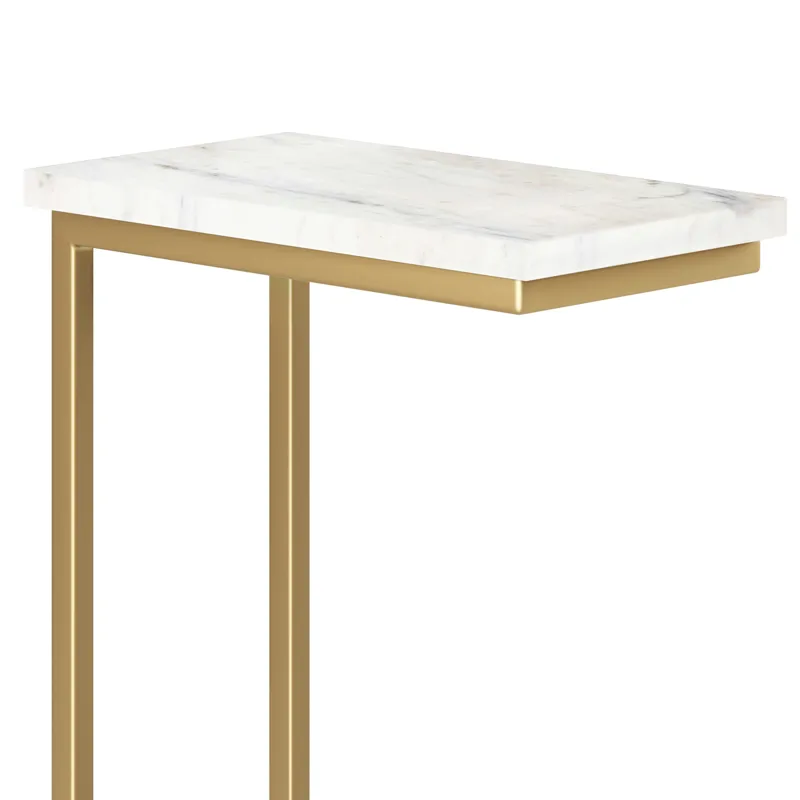 Skyler - C Side Table with Marble Top - Marble Top / Gold