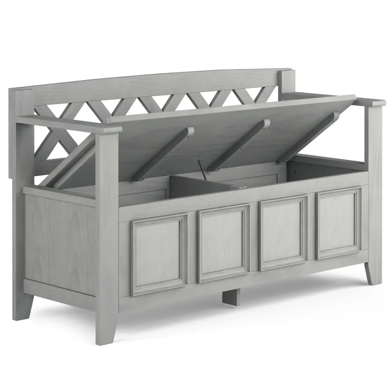 Amherst - Entryway Storage Bench - Fog Grey