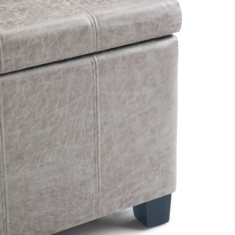 Dover - Storage Ottoman Bench - Distressed Grey Taupe