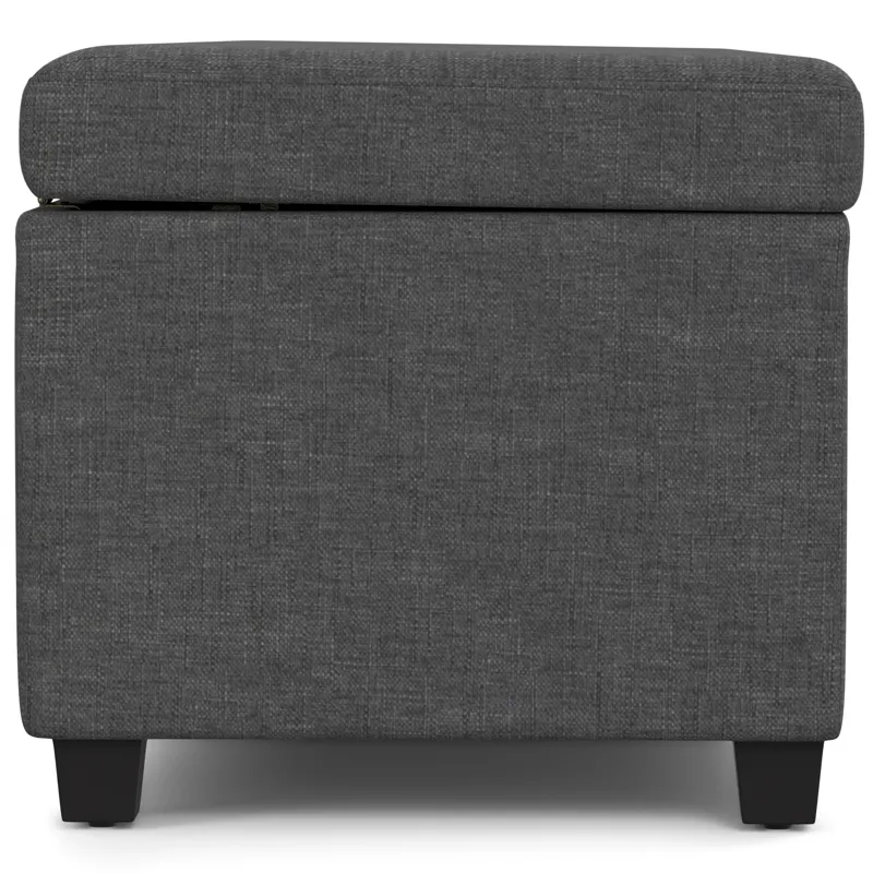 Avalon - Extra Large Storage Ottoman Bench - Slate Grey