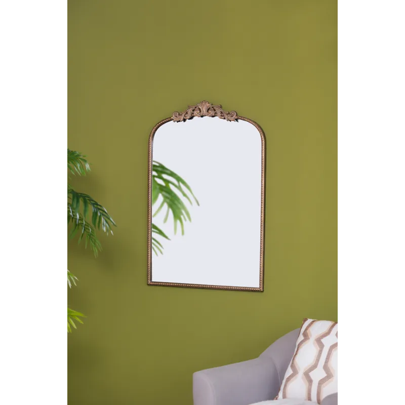Arch Mirror, Baroque Inspired Wall Decor For Bathroom Bedroom Living Room - Gold