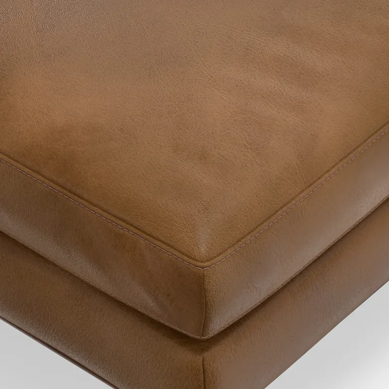 Morrison - Large Rectangular Ottoman - Caramel Brown