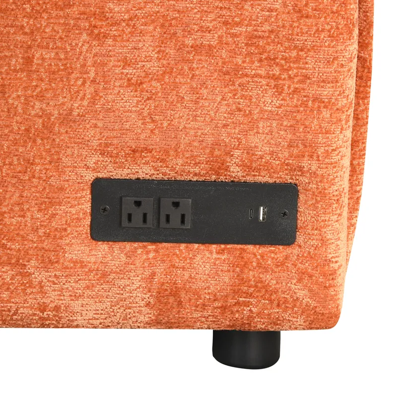 Convertible Sofa Bed Sectional Sofa Sleeper L-Shaped Sofa With A Storage Ottoman, Two Pillows, Two P
