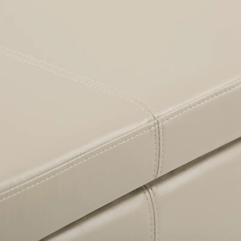 Avalon - Storage Ottoman Bench - Satin Cream