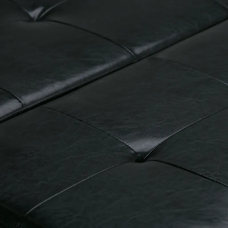 Dover - Square Coffee Table Storage Ottoman - Midnight Black
