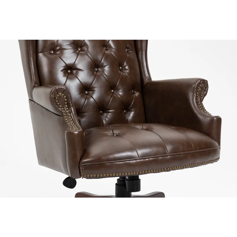 Executive Office Chair, High Back Reclining Comfortable Desk Chair With Smooth Glide Caster Wheels -