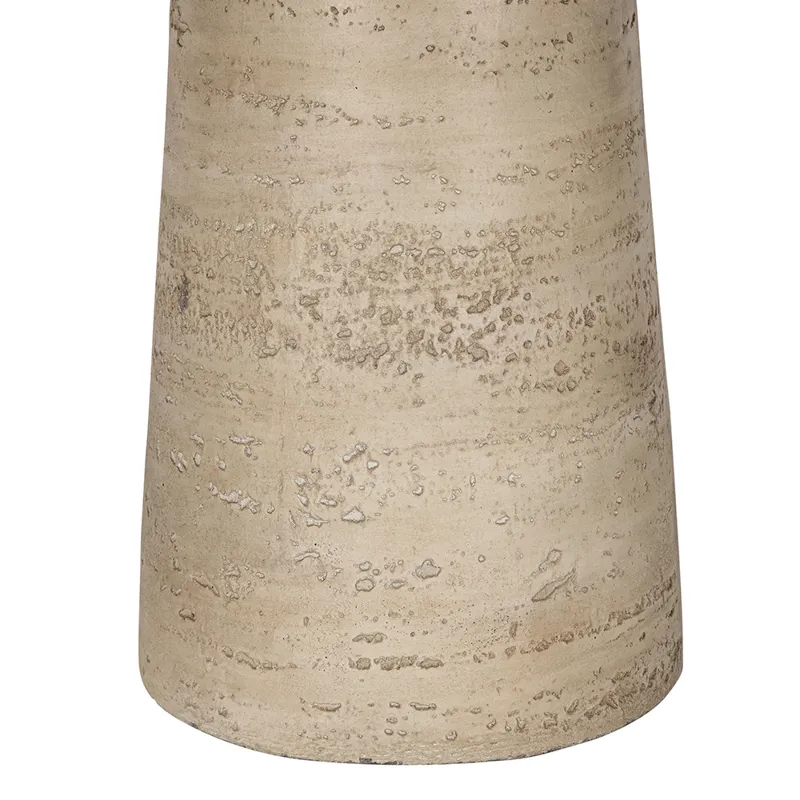 Square Side Table With Pedestal Base - Cream