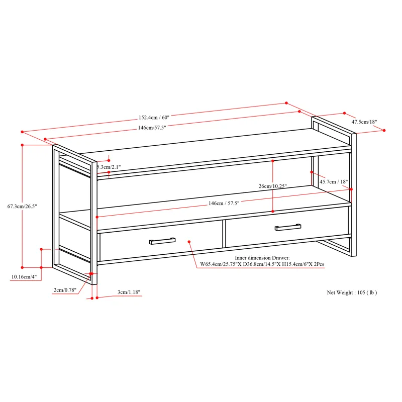 Riverside - TV Media Stand - Natural
