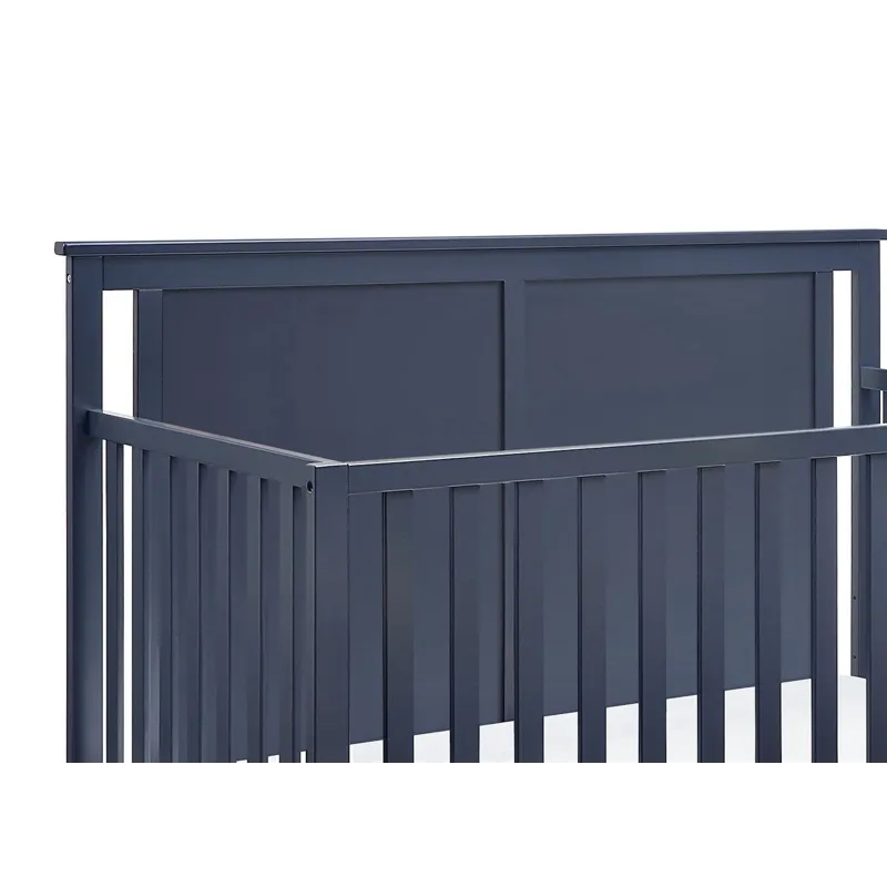 Connelly - Mini Crib With Mattress Pad Midnight - Blue / Vintage Walnut
