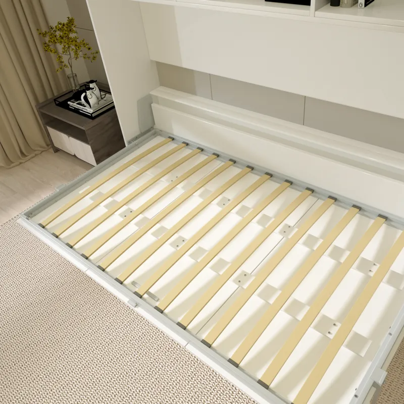 Mordern Design Twin Size Horizontal Murphy Bed With Shelf Storage For Bedroom Or Guestroom Wall Bed 