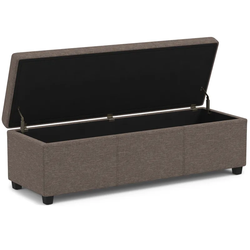 Avalon - Extra Large Storage Ottoman Bench - Fawn Brown
