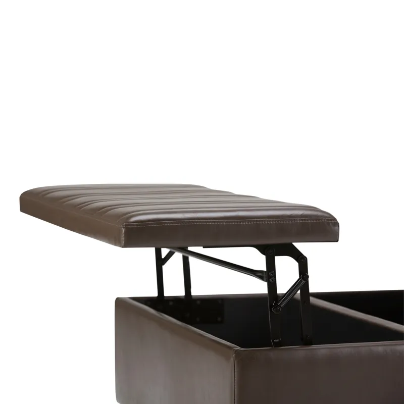 Ellis - Coffee Table Storage Ottoman - Chocolate Brown