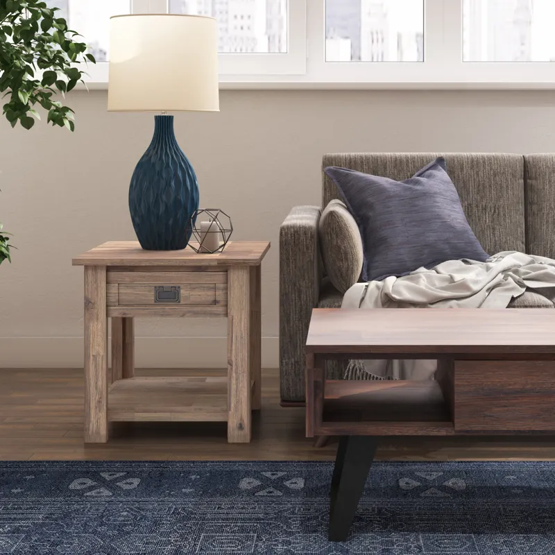 Monroe - End Table - Rustic Natural Aged Brown