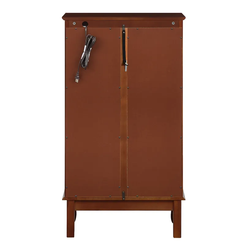 Curio Cabinet Lighted Curio Diapaly Cabinet With Adjustable Shelves And Mirrored Back Panel, Tempere