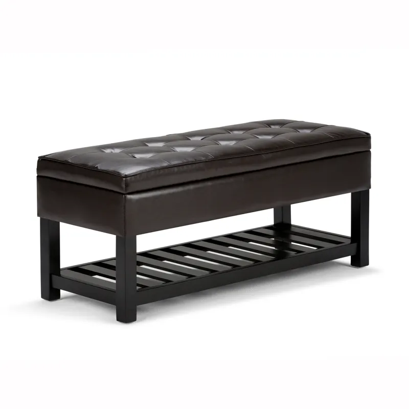 Cosmopolitan - Storage Ottoman Bench with Open Bottom - Tanners Brown