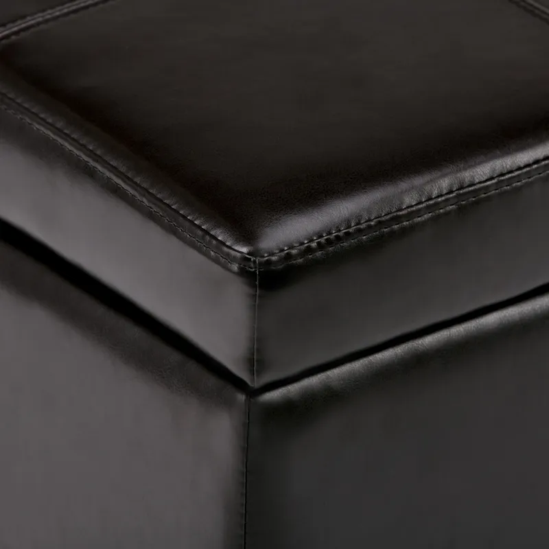 Kingsley - Large Storage Ottoman - Coffee Brown