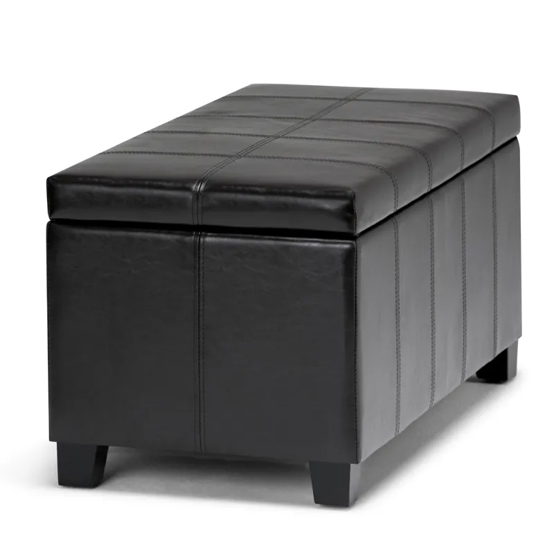 Dover - Storage Ottoman Bench - Midnight Black