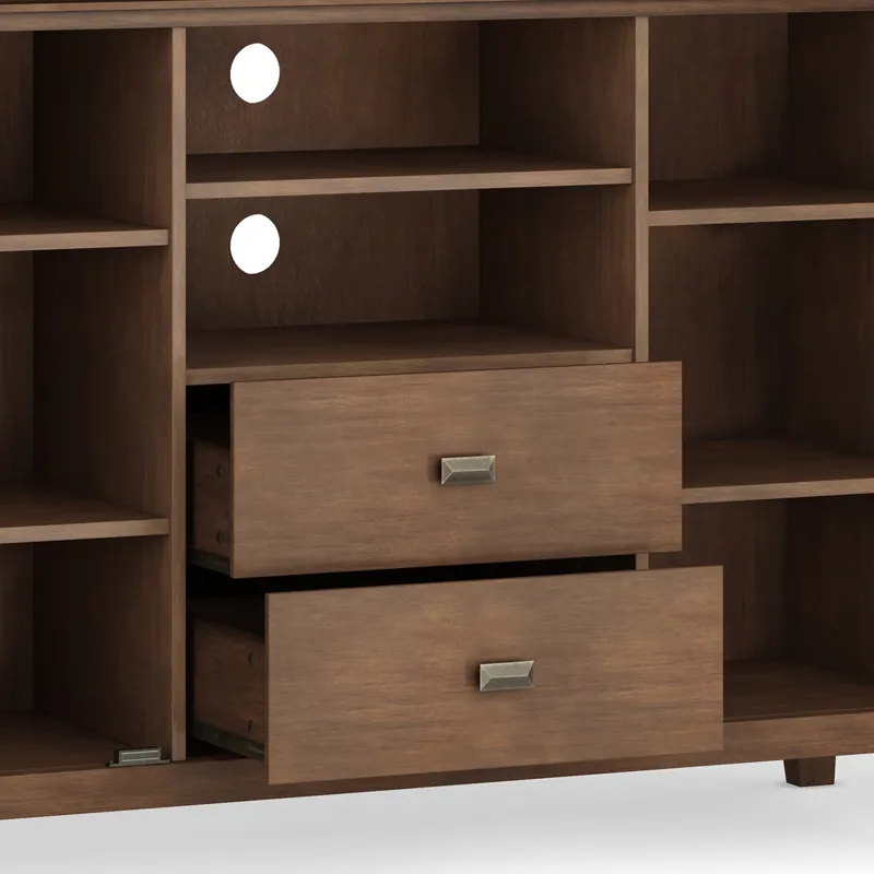 Artisan - Tall TV Media Stand - Rustic Natural Aged Brown