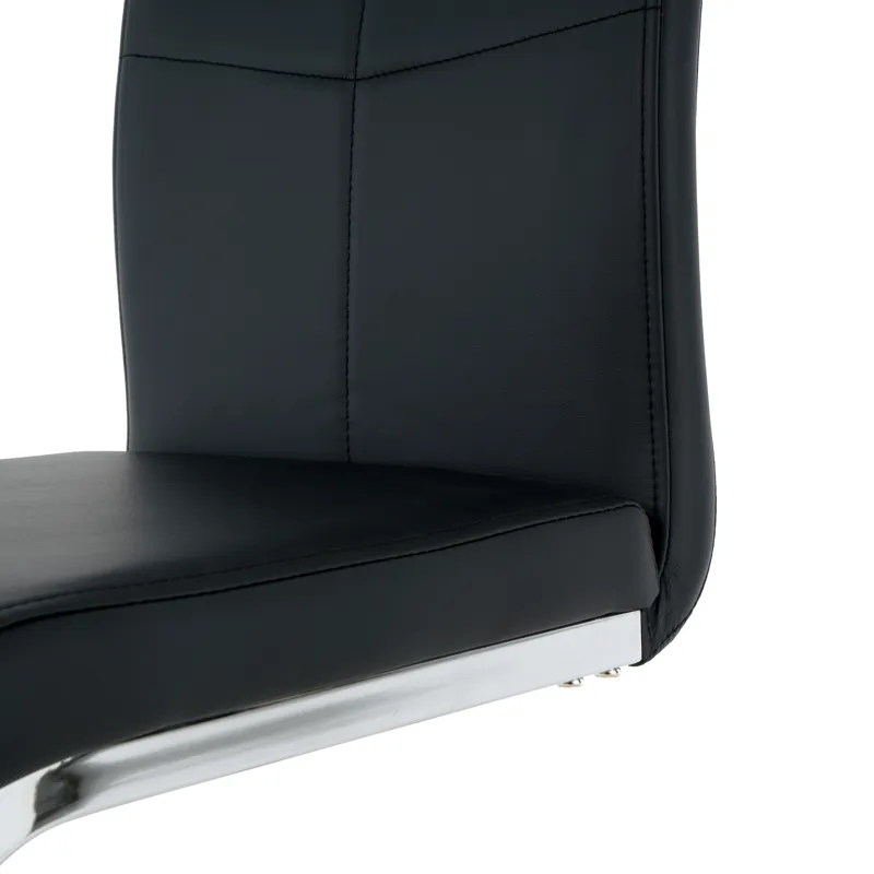 Modern Dining Chairs With Faux Leather Padded Seat Dining Living Room Chairs Upholstered Chair With 