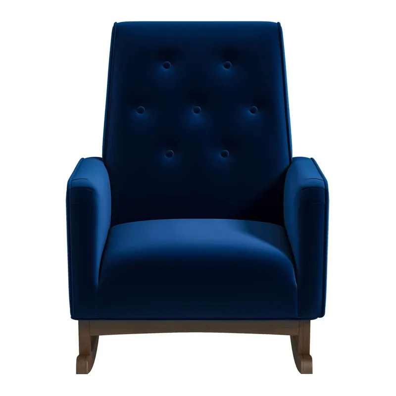 Demetrius - Solid Wood Rocking Chair - Blue