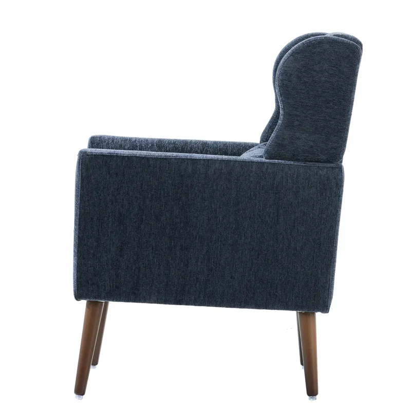 Modern Accent Chair, Chenille Arm Chairs For Living Room, Upholstered Mordern Armchair, Comfy Soft P