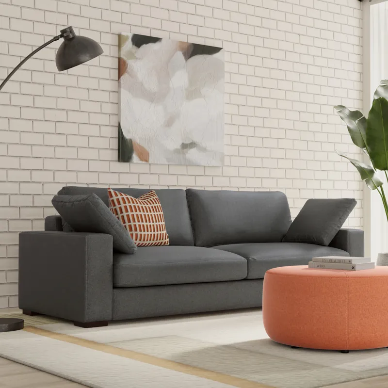 Charlie - 96\" Deep Seater Sofa - Pebble Gray