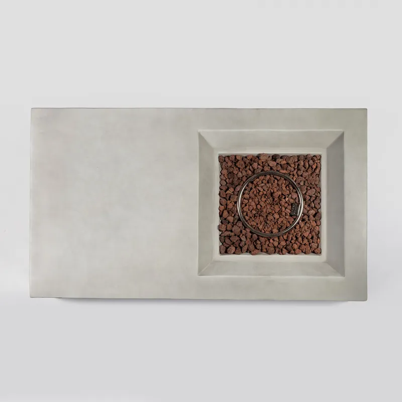 60\" Concrete Fire Pit Table - Light Gray